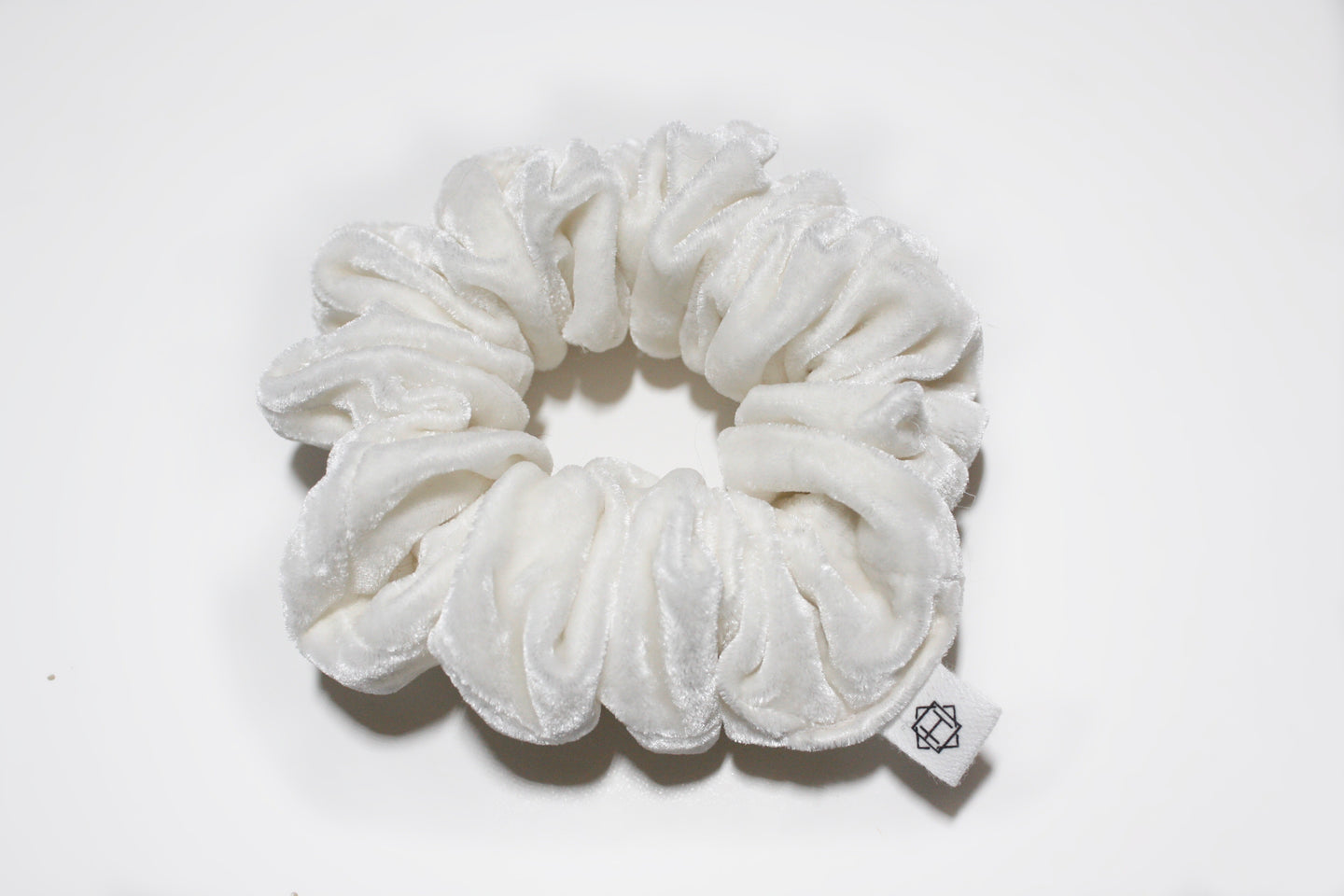 Large Velvet Scrunchie - White