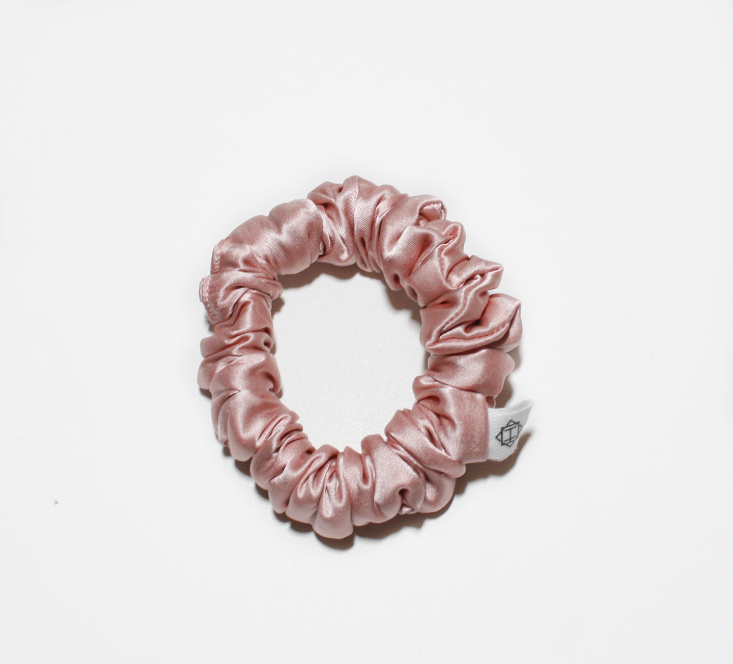 Small Sustainable Silk Scrunchie - Dusty Rose