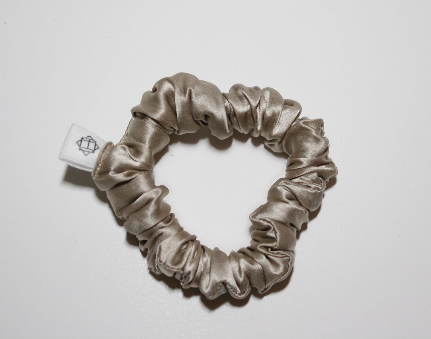 Small Sustainable Silk Scrunchie - Stone Gold