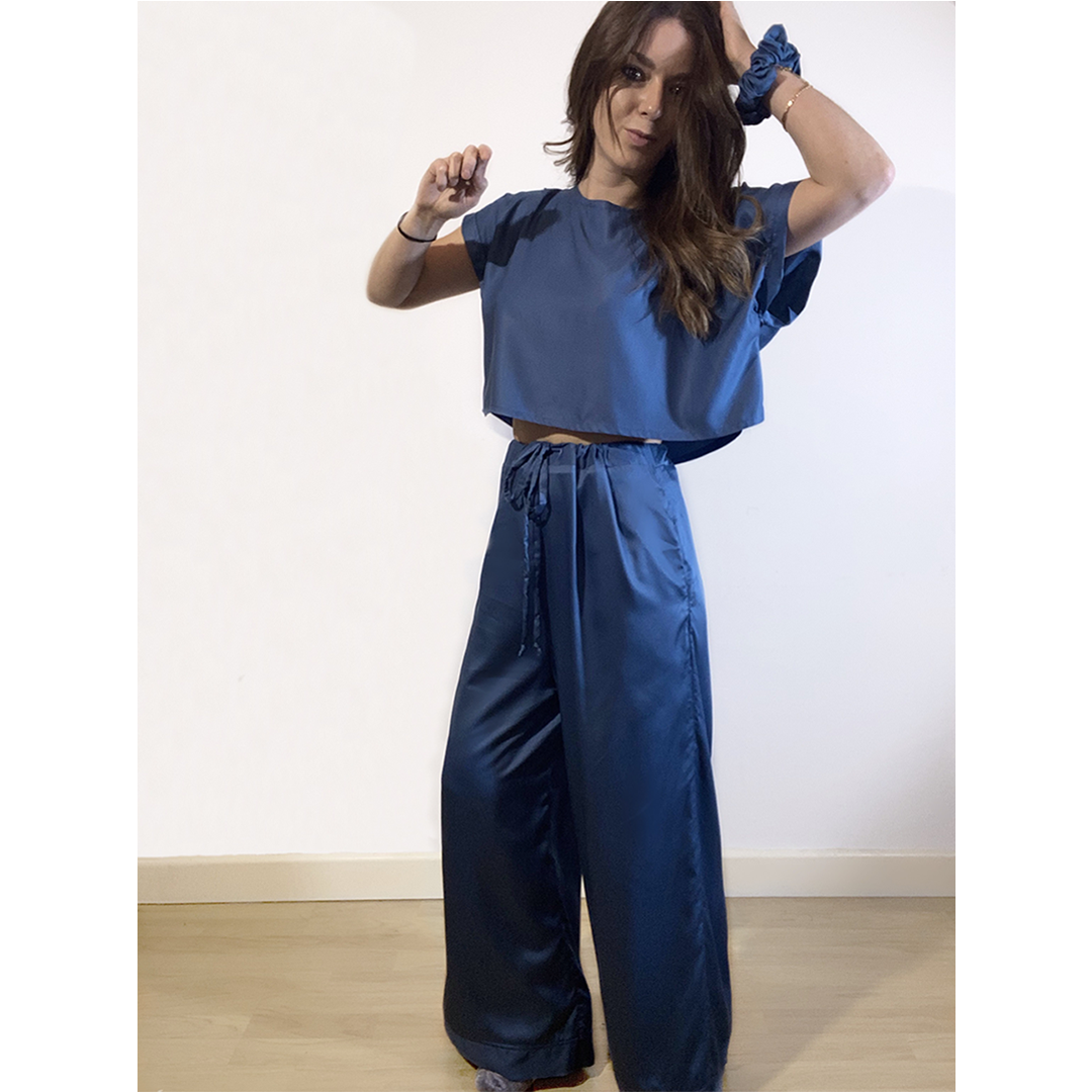 Bamboo Silk Pyjama Trouser - Cerulean Blue